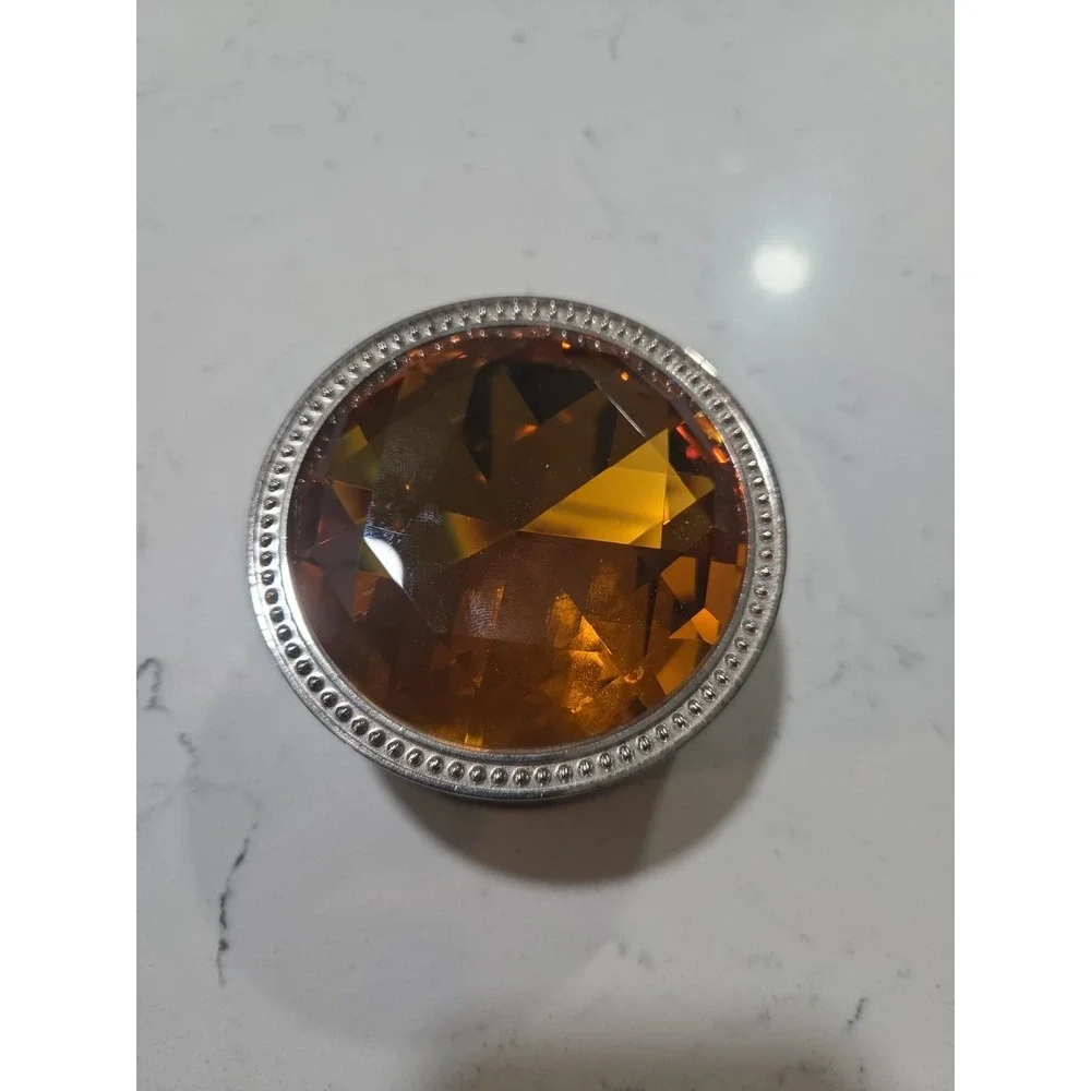 Vintage Lori Greiner Amber Anti Tarnish Safe Keeper Lined Jewelry Box Gem Top